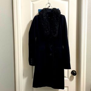 Black coat.
